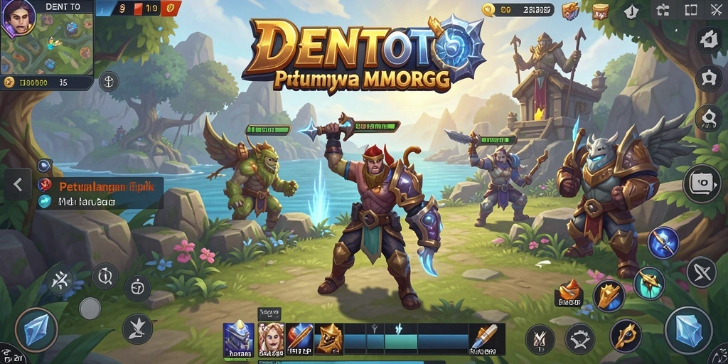 Screenshot gameplay DENTOTO yang menampilkan aksi pertempuran yang seru.