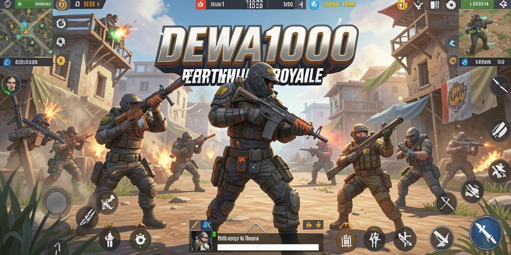 Gameplay seru DEWA1000 dalam pertempuran Battle Royale.