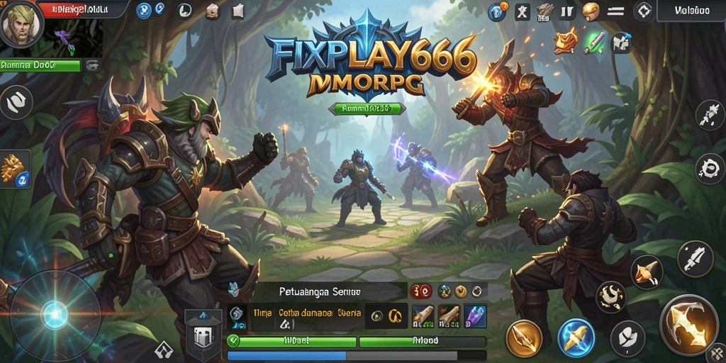 Tangkapan layar gameplay <strong>FIXPLAY666</strong> menunjukkan pertempuran epik dalam dunia fantasi.