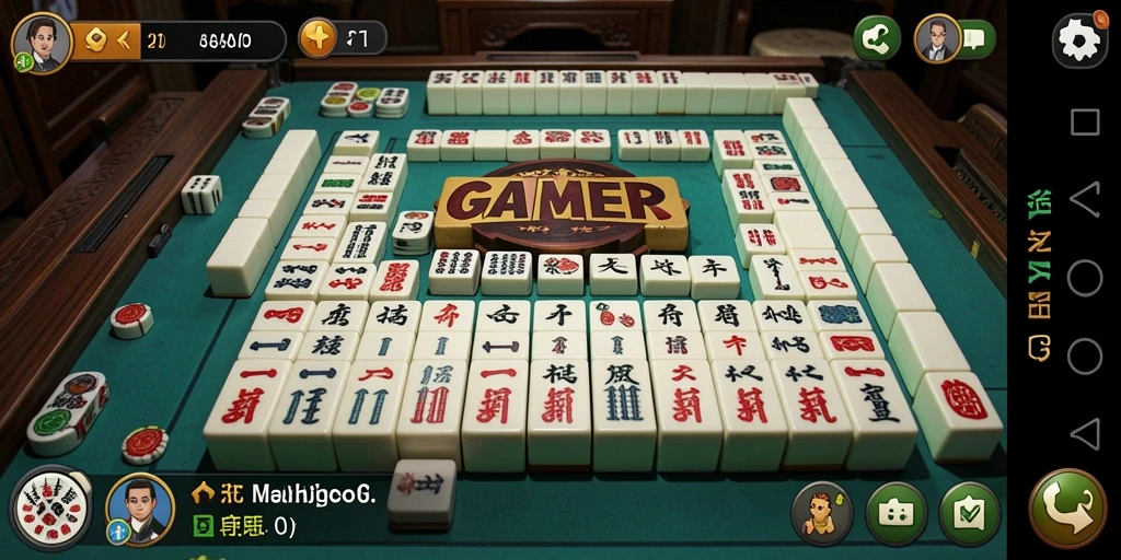 Screenshot gameplay GAMERP menampilkan suasana seru bermain Mahjong.