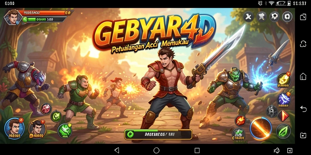 Screenshot gameplay GEBYAR4D menunjukkan aksi mendebarkan dan grafis yang memukau.