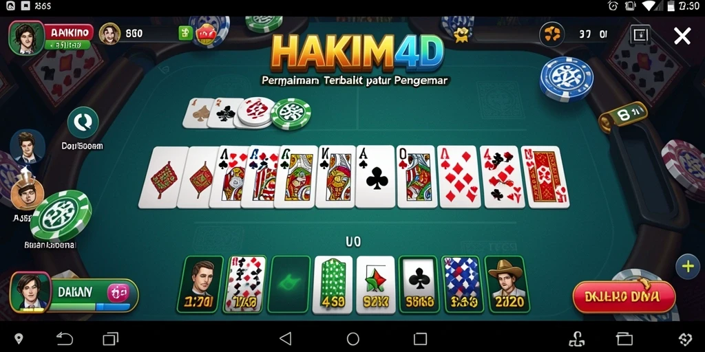 Tampilan gameplay menghibur dari HAKIM4D, permainan Domino yang seru.