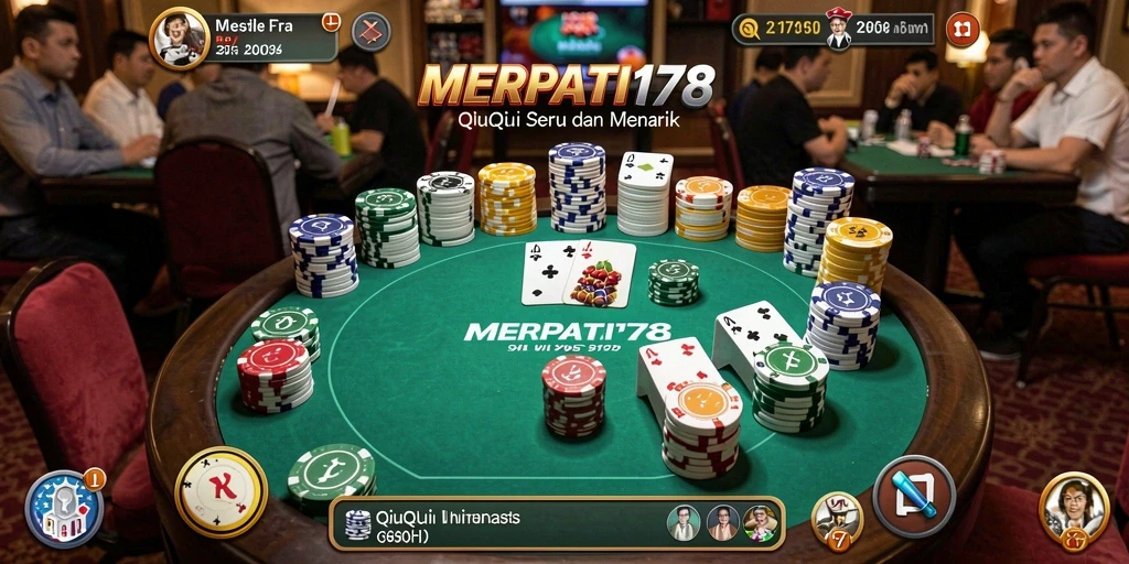Screenshot gameplay MERPATI178 yang menunjukkan kartu QiuQiu.