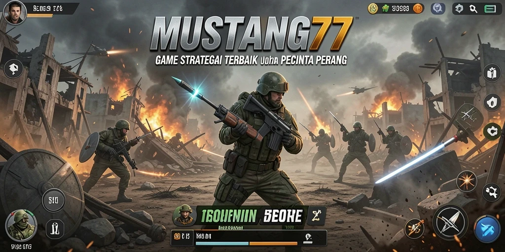 Tampilan gameplay menarik dari game strategi MUSTANG77.