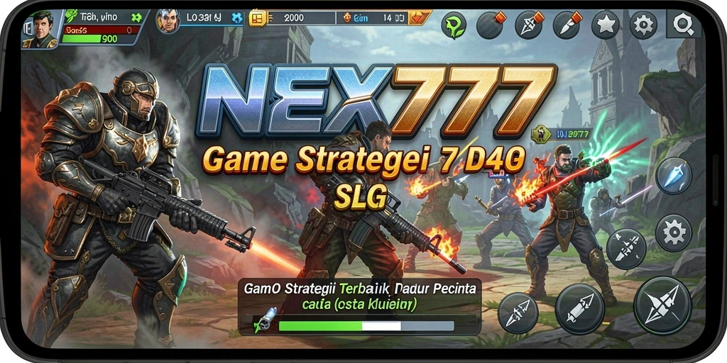 Screenshot gameplay NEX777 menampilkan pertempuran strategi yang intens.