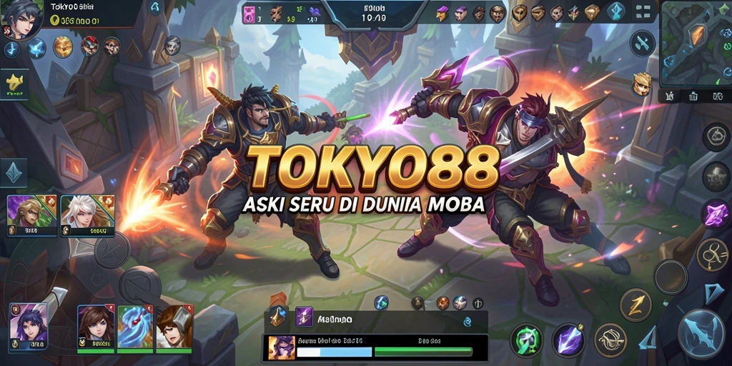 Screenshot gameplay TOKYO88 menampilkan aksi seru di arena MOBA.
